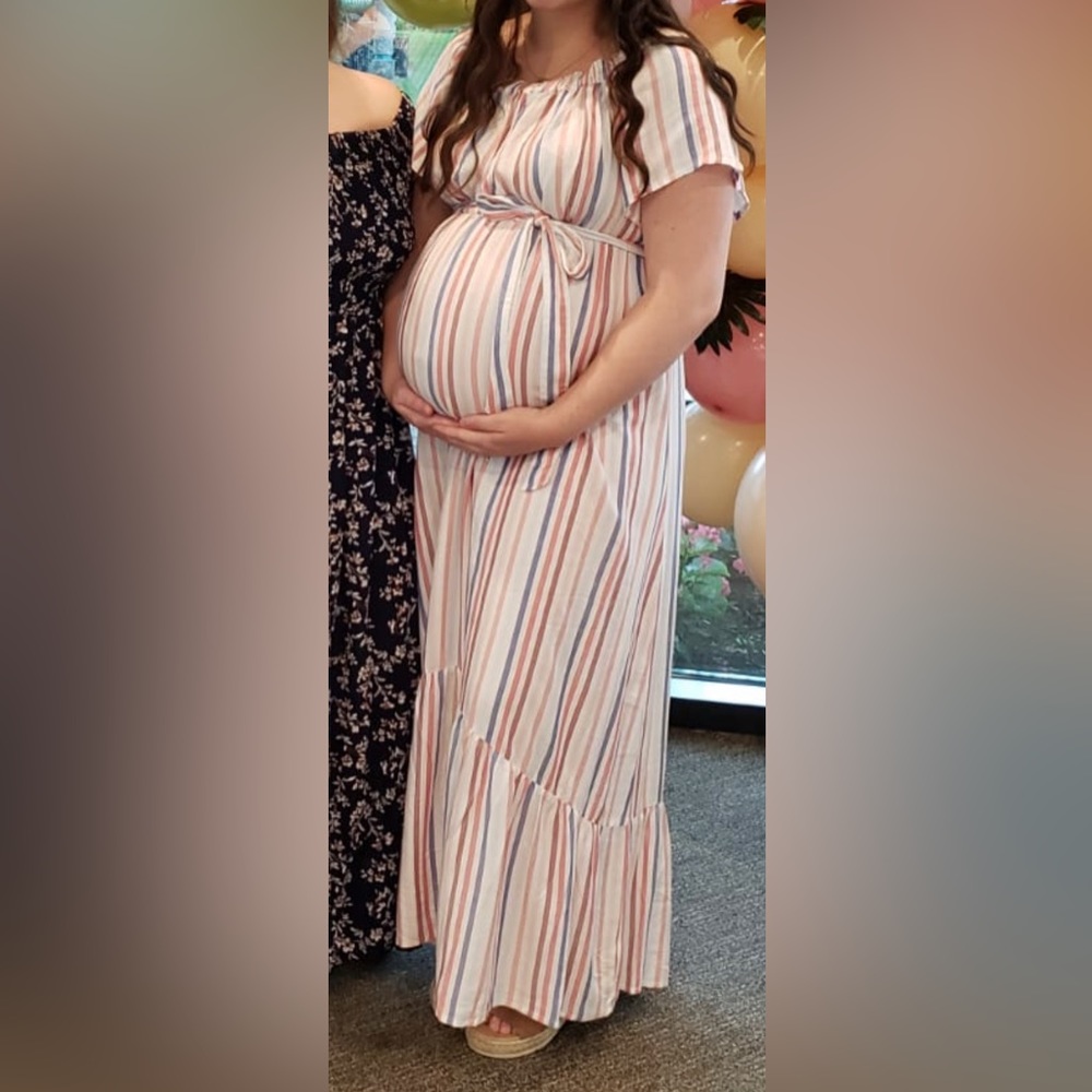 Isabel Striped Maternity Dress - Medium